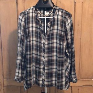 J Jill plaid button down blouse.